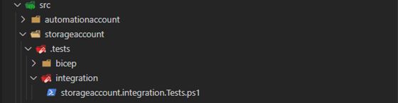 Screenshot showing how to add integration test to test suite